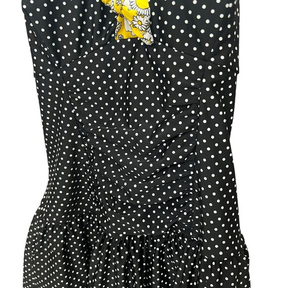Torrid Polka Dot One Piece Swimsuit 2X Pinup Retro Twee Ruffle Ruched Halter - Picture 3 of 8
